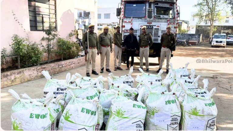 Bhilwara Police Seize 665 kg Ganja Worth Over 3 Crore